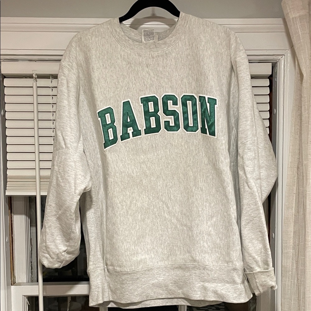 Babson College Champion Gray Reverse Weave Sweatshirt